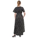 Black sashiko ornament Front Wrap High Low Dress View2