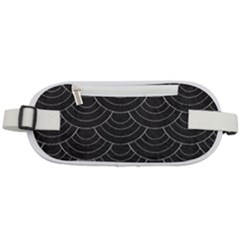 Black Sashiko Ornament Rounded Waist Pouch by goljakoff