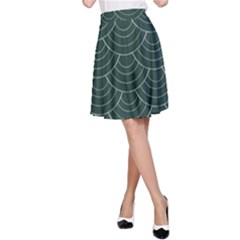 Green Sashiko A-line Skirt by goljakoff