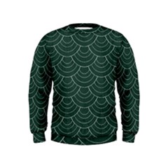 Green Sashiko Kids  Sweatshirt by goljakoff