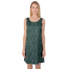 Green Sashiko Sleeveless Satin Nightdress by goljakoff