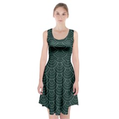 Green Sashiko Racerback Midi Dress by goljakoff