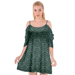 Green Sashiko Cutout Spaghetti Strap Chiffon Dress by goljakoff