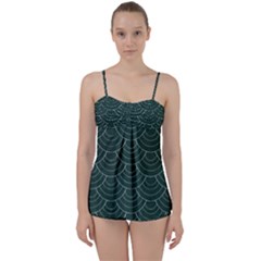 Green Sashiko Babydoll Tankini Set by goljakoff