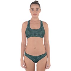 Green Sashiko Cross Back Hipster Bikini Set by goljakoff