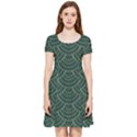 Green sashiko Inside Out Cap Sleeve Dress View3