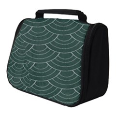 Green Sashiko Full Print Travel Pouch (small) by goljakoff