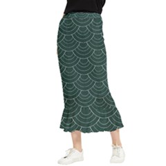 Green Sashiko Maxi Fishtail Chiffon Skirt by goljakoff