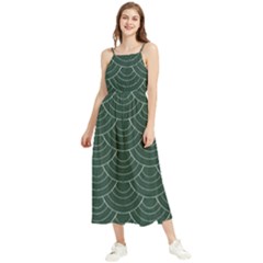 Green Sashiko Boho Sleeveless Summer Dress by goljakoff