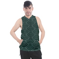 Green Sashiko Men s Sleeveless Hoodie by goljakoff