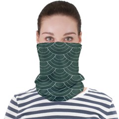 Green Sashiko Face Seamless Bandana (adult) by goljakoff