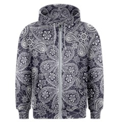 White flower mandala Men s Zipper Hoodie