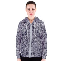 White flower mandala Women s Zipper Hoodie