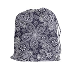 White flower mandala Drawstring Pouch (2XL)