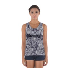 White flower mandala Sport Tank Top 