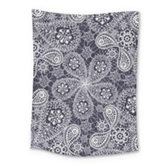 White flower mandala Medium Tapestry