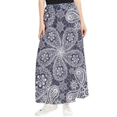 White flower mandala Maxi Chiffon Skirt