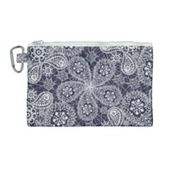 White flower mandala Canvas Cosmetic Bag (Large)