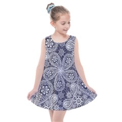 White flower mandala Kids  Summer Dress