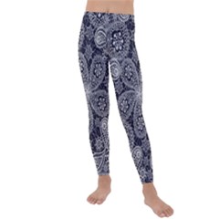 White flower mandala Kids  Lightweight Velour Leggings