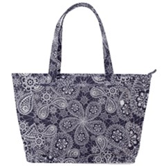 White flower mandala Back Pocket Shoulder Bag 