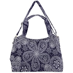 White flower mandala Double Compartment Shoulder Bag