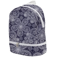 White flower mandala Zip Bottom Backpack