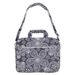 White flower mandala Shoulder Laptop Bag