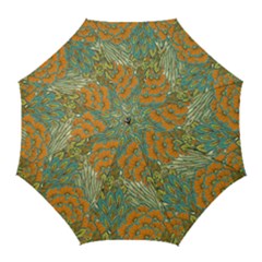 Orange Flowers Golf Umbrellas by goljakoff