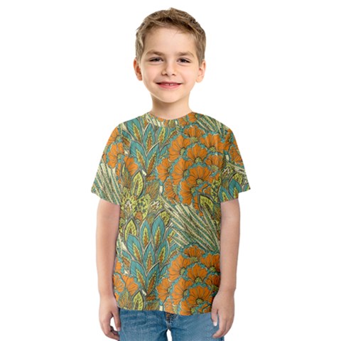 Orange Flowers Kids  Sport Mesh Tee by goljakoff