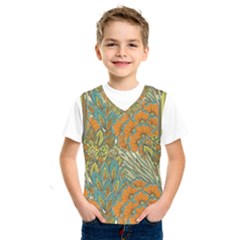 Orange Flowers Kids  Basketball Tank Top by goljakoff