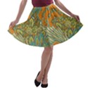 Orange flowers A-line Skater Skirt View1