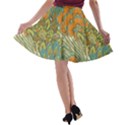 Orange flowers A-line Skater Skirt View2