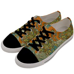 Orange Flowers Men s Low Top Canvas Sneakers by goljakoff