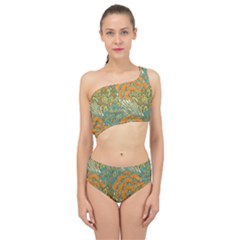 Orange Flowers Spliced Up Two Piece Swimsuit by goljakoff