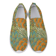 Orange Flowers Women s Slip On Sneakers by goljakoff