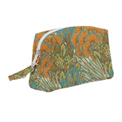 Orange Flowers Wristlet Pouch Bag (medium) by goljakoff