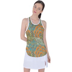 Orange Flowers Racer Back Mesh Tank Top by goljakoff