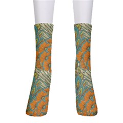 Orange Flowers Men s Crew Socks by goljakoff