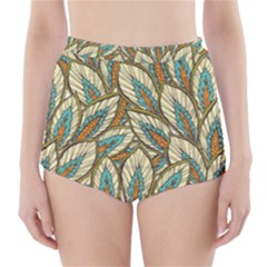 Field Leaves High-waisted Bikini Bottoms by goljakoff