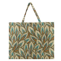 Field Leaves Zipper Large Tote Bag by goljakoff