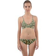 Field Leaves Wrap Around Bikini Set by goljakoff