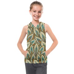 Field Leaves Kids  Sleeveless Hoodie by goljakoff