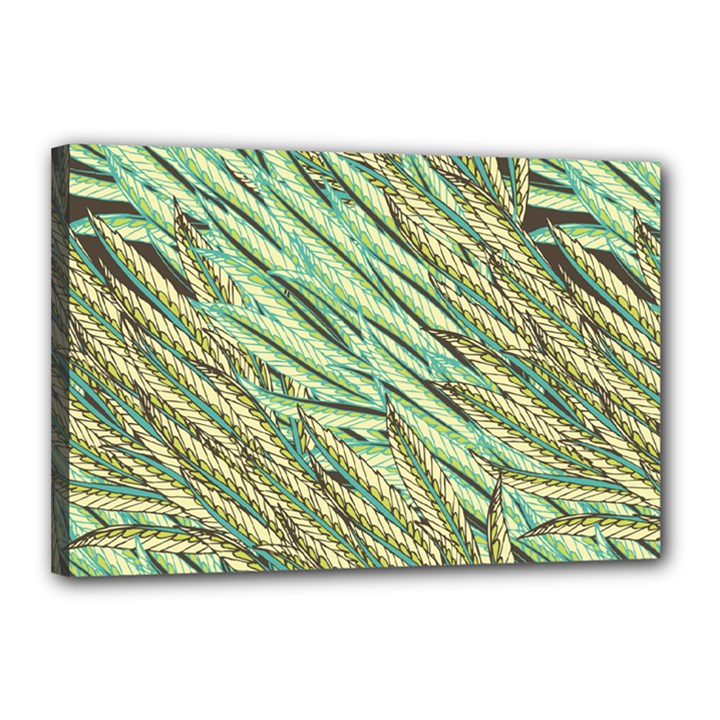 Green leaves Canvas 18  x 12  (Stretched)