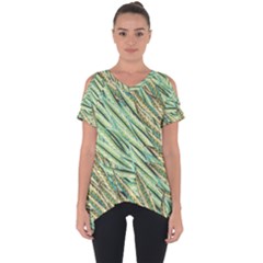 Green Leaves Cut Out Side Drop Tee by goljakoff