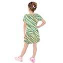 Green leaves Kids  Short Sleeve Velvet Dress View2