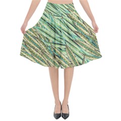 Green Leaves Flared Midi Skirt by goljakoff