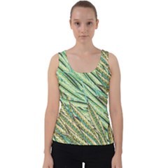 Green Leaves Velvet Tank Top by goljakoff