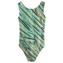 Green Leaves Kids  Cut-out Back One Piece Swimsuit by goljakoff