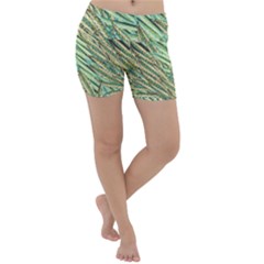 Green Leaves Lightweight Velour Yoga Shorts by goljakoff